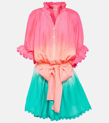Colorblocked scalloped silk minidress - Juliet Dunn - Modalova