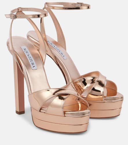 Plateausandalen Divine aus Metallic-Leder - Aquazzura - Modalova