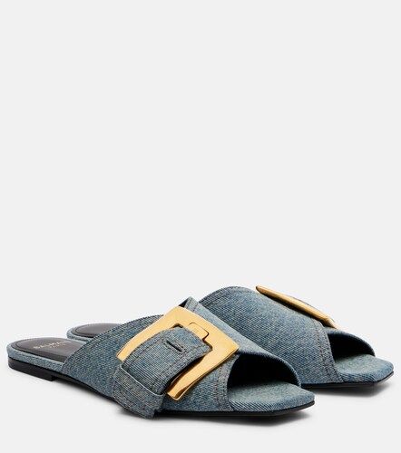 Balmain Anthem denim slides - Balmain - Modalova