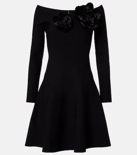 Robe à encolure bardot et fleurs - Oscar de la Renta - Modalova