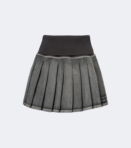 Minigonna in misto cotone plissé - Miu Miu - Modalova