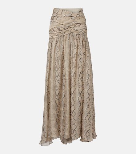 Falda larga de chifón de seda estampada - Elie Saab - Modalova