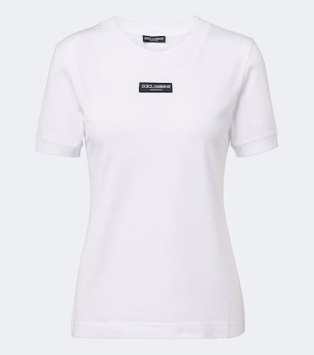 Camiseta jersey de algodón con logo - Dolce&Gabbana - Modalova