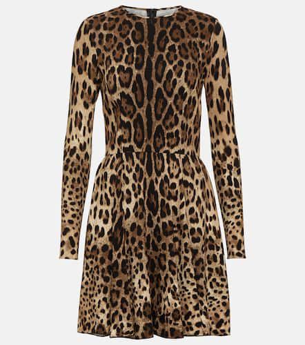 Leopard-print jersey minidress - Dolce&Gabbana - Modalova