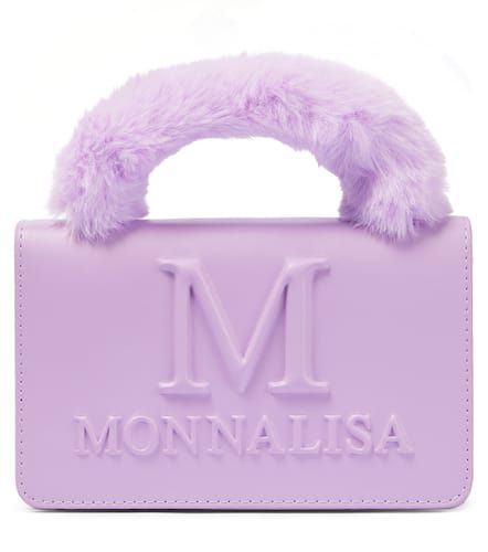 Borsa a spalla in similpelle con logo - Monnalisa - Modalova
