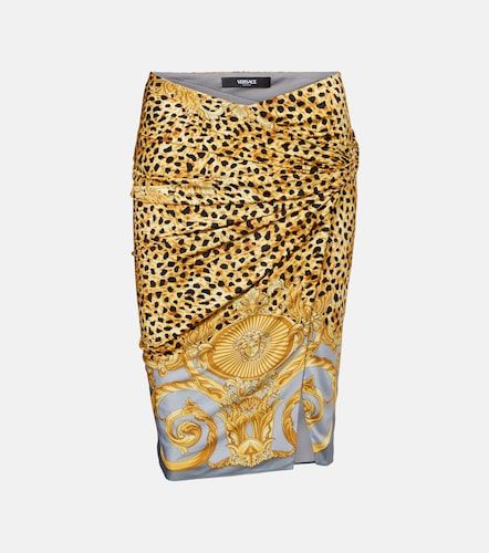 Minifalda de jersey estampada - Versace - Modalova
