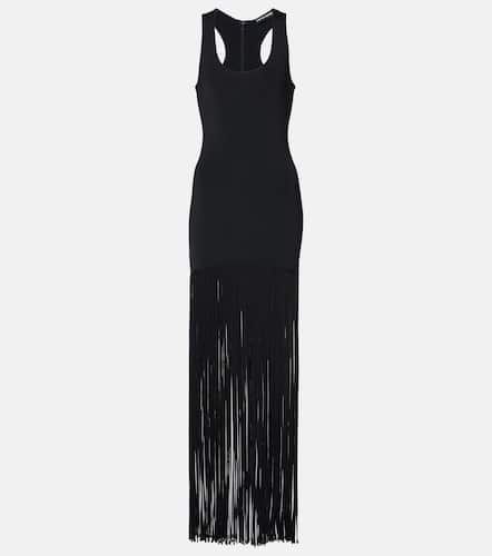 Fringed knitted maxi dress - David Koma - Modalova