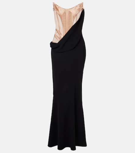 Vestido corsé de fiesta de malla y terciopelo - Mugler - Modalova