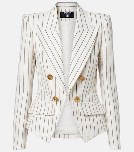 Pinstripe double-breasted blazer - Balmain - Modalova