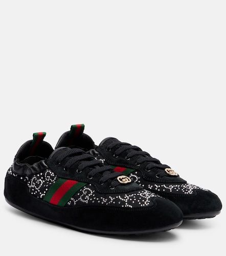 Shift suede-trimmed sneakers - Gucci - Modalova
