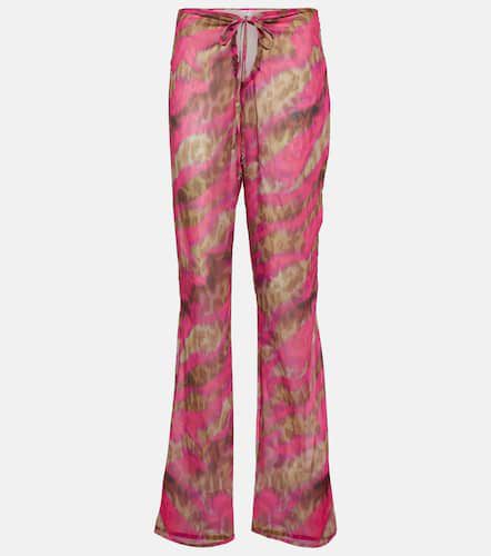 Teresa sheer mid-rise flared pants - Bananhot - Modalova