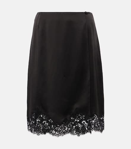 Guipure lace-trimmed satin midi skirt - Stella McCartney - Modalova