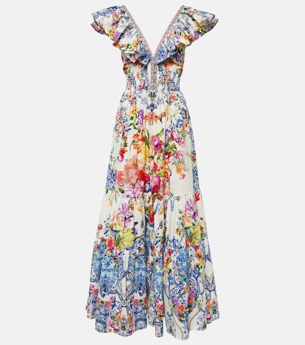 Floral tiered cotton maxi dress - Camilla - Modalova