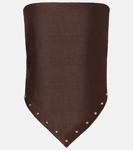 Samara studded strapless linen top - Staud - Modalova
