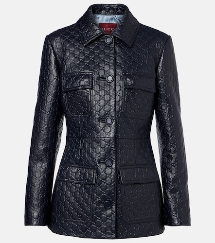 Gucci GG embossed leather jacket - Gucci - Modalova