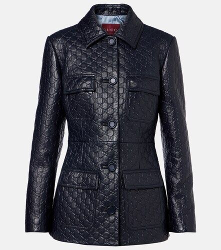 Gucci Giacca in pelle GG - Gucci - Modalova