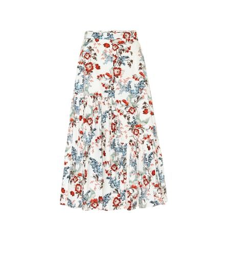 Falda midi Gaura de algodón floral - Erdem - Modalova