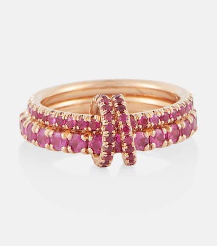 Ring Delphinus Rouge Petite Deux aus 18kt Roségold mit Saphiren und Rubinen - Spinelli Kilcollin - Modalova