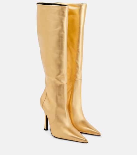 Laminated knee-high leather boots - Blumarine - Modalova