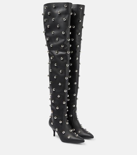 Embellished leather over the knee boots - Magda Butrym - Modalova