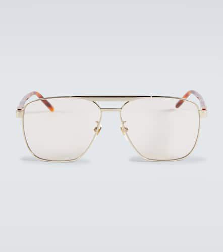 Gafas de sol de aviador metálicas - Gucci - Modalova