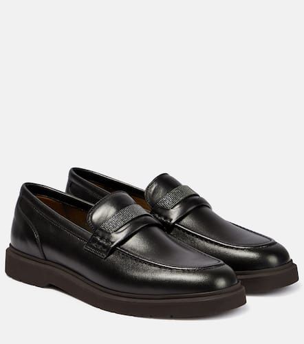 Monili-embellished leather loafers - Brunello Cucinelli - Modalova