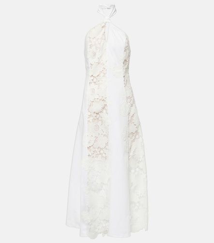 Abito midi in cotone e pizzo - Oscar de la Renta - Modalova