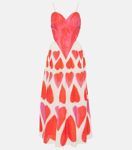 Vestido largo Painted Hearts de algodón - Farm Rio - Modalova