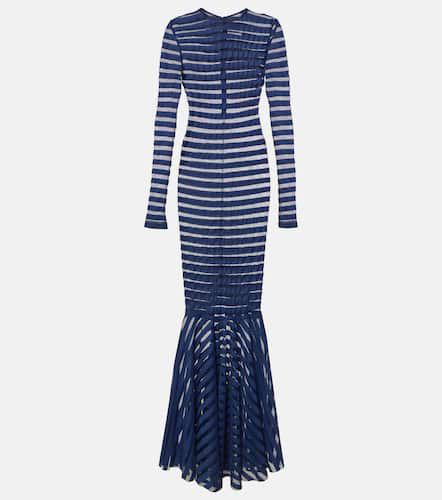 Norma Kamali Striped mesh gown - Norma Kamali - Modalova