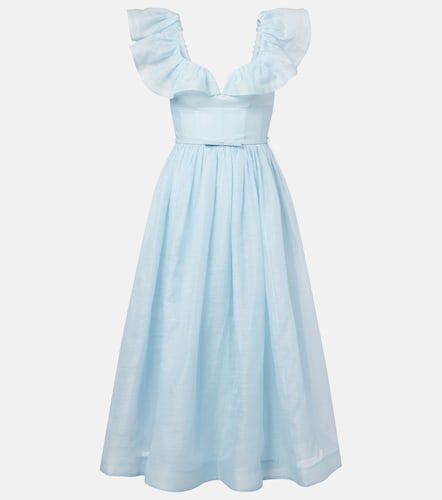 Vestido midi Dawning de lino y seda - Zimmermann - Modalova