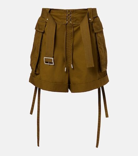 McQueen Belted cotton shorts - McQueen - Modalova