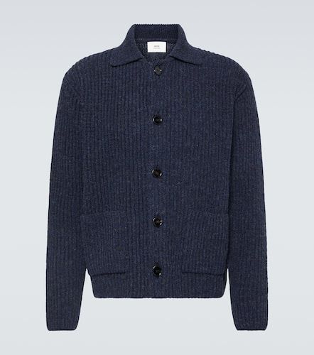 Ribbed-knit virgin wool cardigan - Ami Paris - Modalova