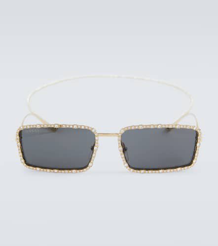 Embellished rectangular sunglasses - Gucci - Modalova