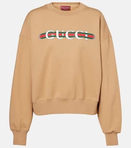 Felpa in jersey di cotone con logo - Gucci - Modalova