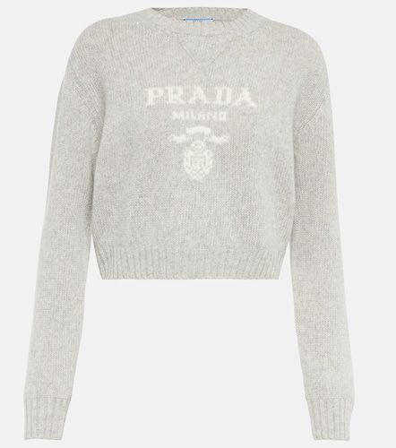 Virgin wool and cashmere cropped sweater - Prada - Modalova