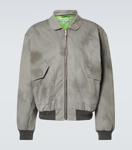 Bomber in cotone con logo - Acne Studios - Modalova