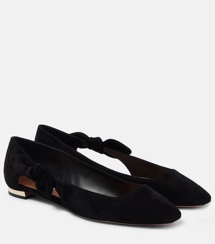 Ballerinas Very Bow Tie aus Veloursleder - Aquazzura - Modalova