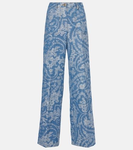 Pantalones anchos de algodón y lino - Etro - Modalova