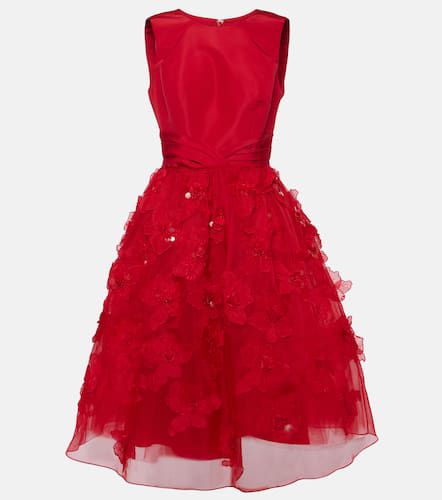 Embellished silk midi dress - Carolina Herrera - Modalova