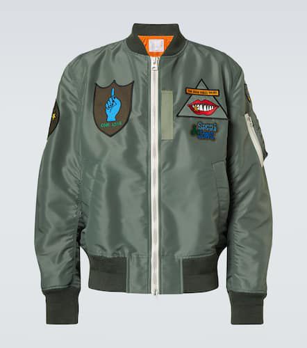 X Mark Gonzales appliquÃ© twill bomber jacket - Sacai - Modalova