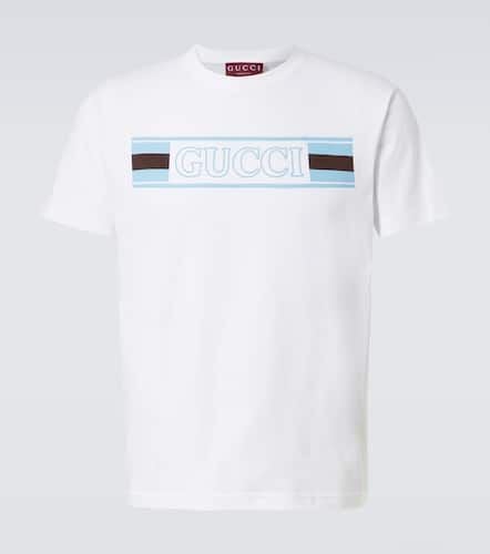 T-Shirt Web Stripe aus Baumwoll-Jersey - Gucci - Modalova