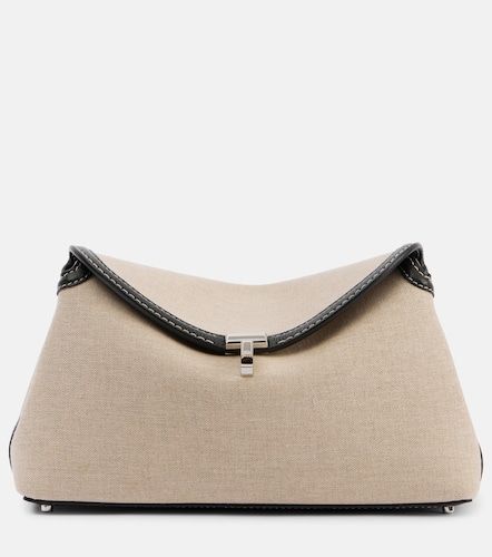 Clutch T-Lock aus Canvas mit Leder - Toteme - Modalova