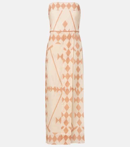 Robe longue imprimée en lin - Johanna Ortiz - Modalova