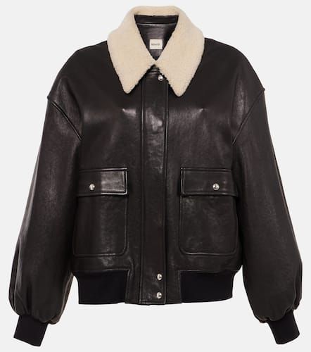 Shellar shearling-trimmed leather jacket - Khaite - Modalova