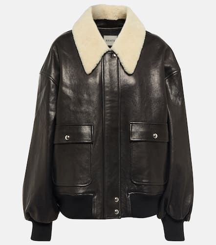 Shellar shearling-trimmed leather jacket - Khaite - Modalova