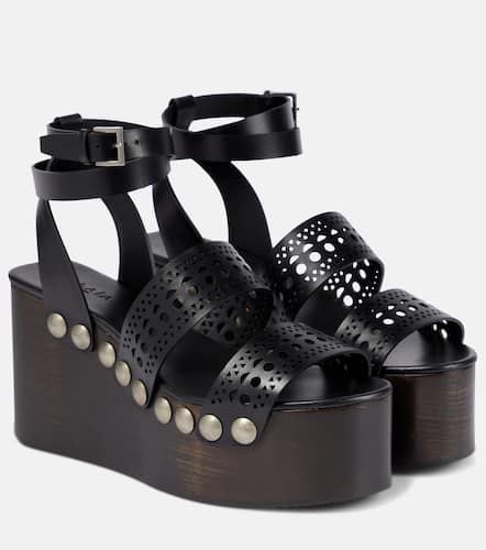 AlaÃ¯a Leather wedge sandals - Alaia - Modalova