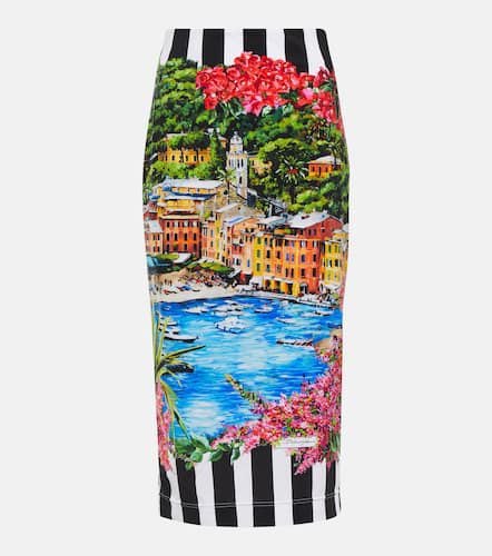 Portofino printed jersey midi skirt - Dolce&Gabbana - Modalova