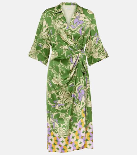 Printed satin wrap dress - Dries Van Noten - Modalova