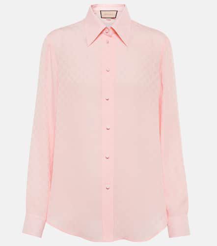 Gucci Camicia in crêpe di seta GG - Gucci - Modalova