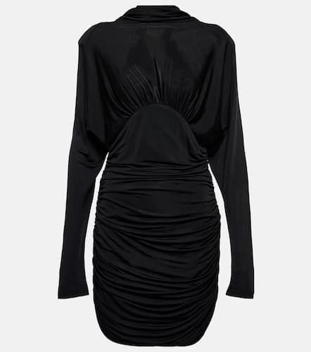 Vestido corto drapeado de manga larga - Saint Laurent - Modalova